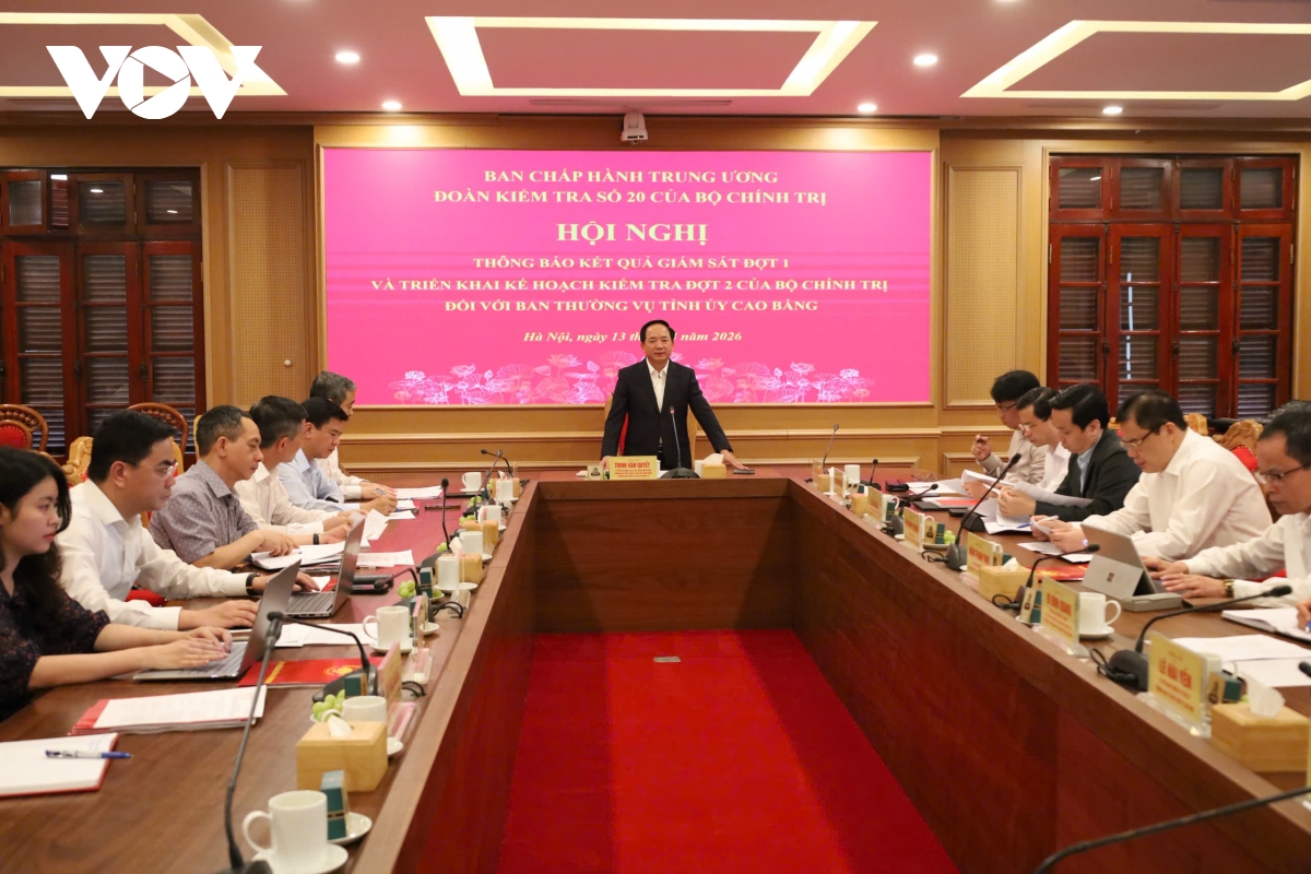 Thông báo kết quả giám sát đối với Ban Thường vụ Tỉnh ủy Cao Bằng